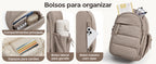 Compartimentos, bolso lateral e espaços para cartões — Pochete Transversal Acolchoada Puffer 5 L Bags Mart Cor Marrom