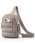 Vista principal do produto — Pochete Transversal Acolchoada Puffer 5 L Bags Mart Cor Marrom