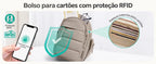 Seção para cartões com proteção RFID informada pelo fornecedor — Pochete Transversal Acolchoada Puffer 5 L Bags Mart Cor Marrom