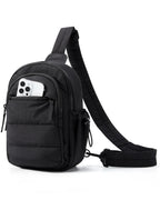 Vista principal do produto — Pochete Transversal Acolchoada Puffer 5 L Bags Mart Cor Preto
