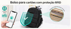 Seção para cartões com proteção RFID informada pelo fornecedor — Pochete Transversal Acolchoada Puffer 5 L Bags Mart Cor Preto