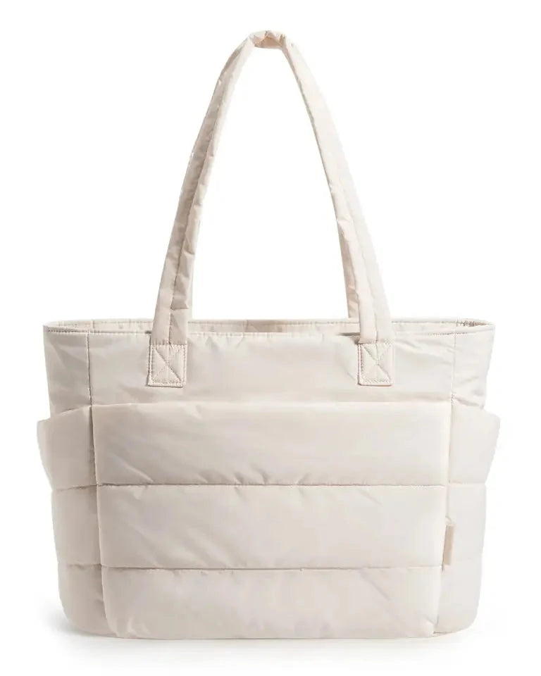 Bolsa Feminina Acolchoada Puffer Bags Mart Cor Bege — produto em destaque na cor Bege