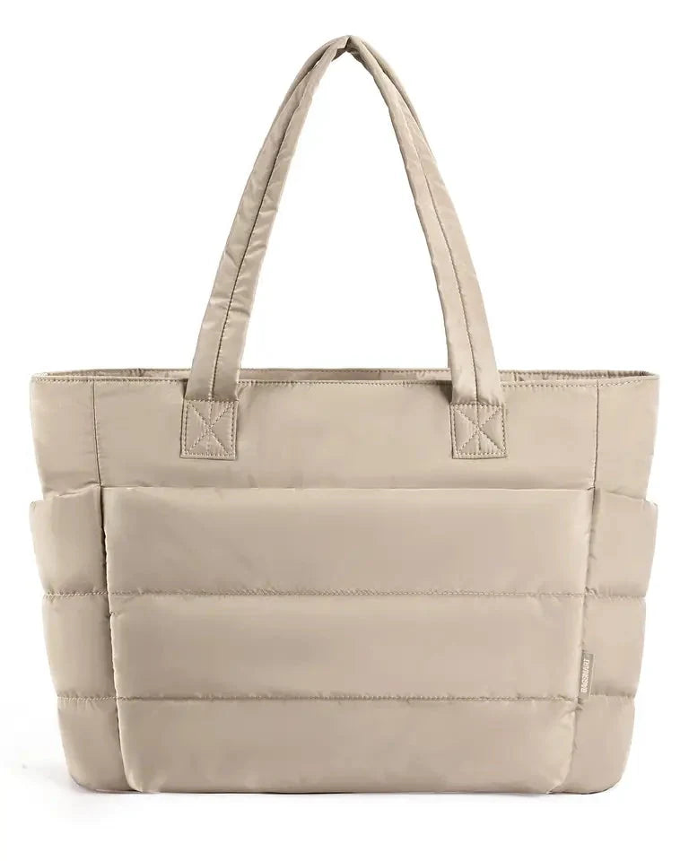 Bolsa Feminina Acolchoada Puffer Bags Mart Cor Camel — produto em destaque na cor Camel