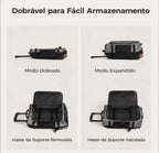 Mochila de Viagem com Rodas 43 L Bags Mart Cor Cinza — estrutura dobrável e hastes de suporte