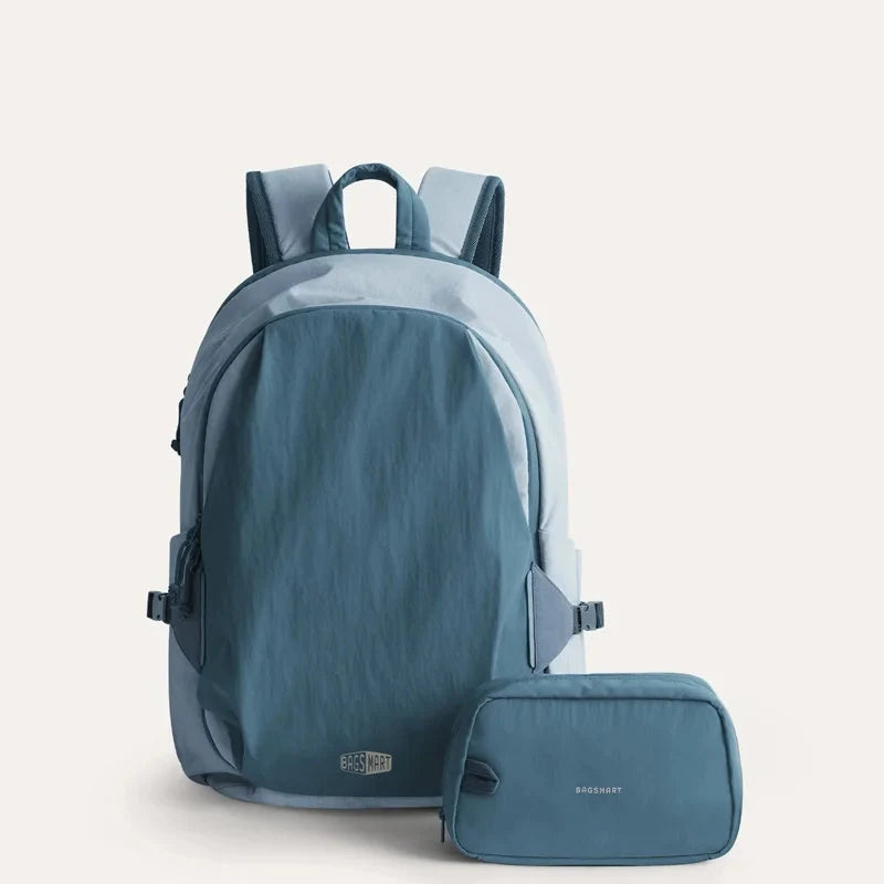Mochila de Viagem Feminina 25 L com Bolsa Pequena Bags Mart Cor Azul — produto em destaque na cor Azul