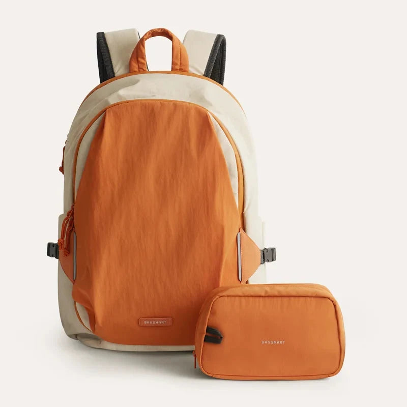Mochila de Viagem Feminina 25 L com Bolsa Pequena Bags Mart Cor Laranja — produto em destaque na cor Laranja