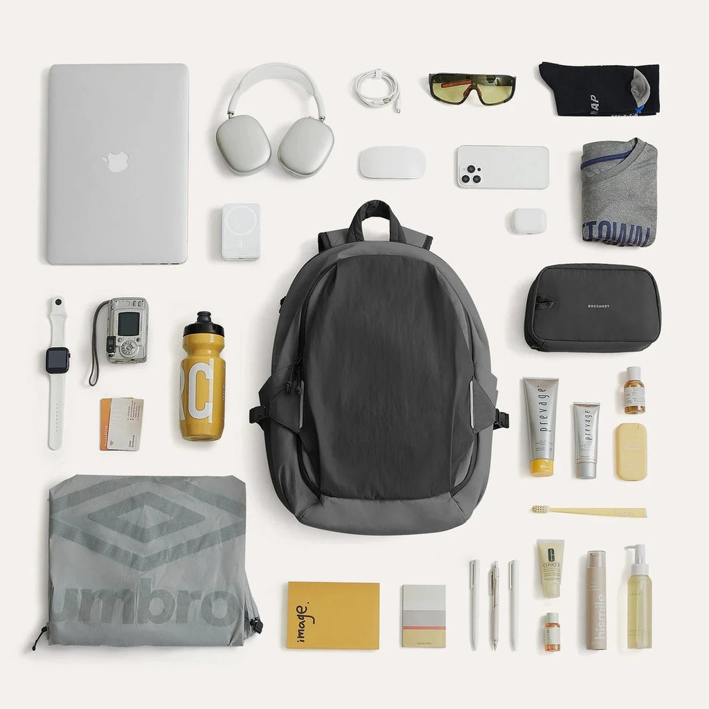 Mochila de Viagem Feminina 25 L com Bolsa Pequena Bags Mart Cor Preto — organização de itens para viagem na cor Preto