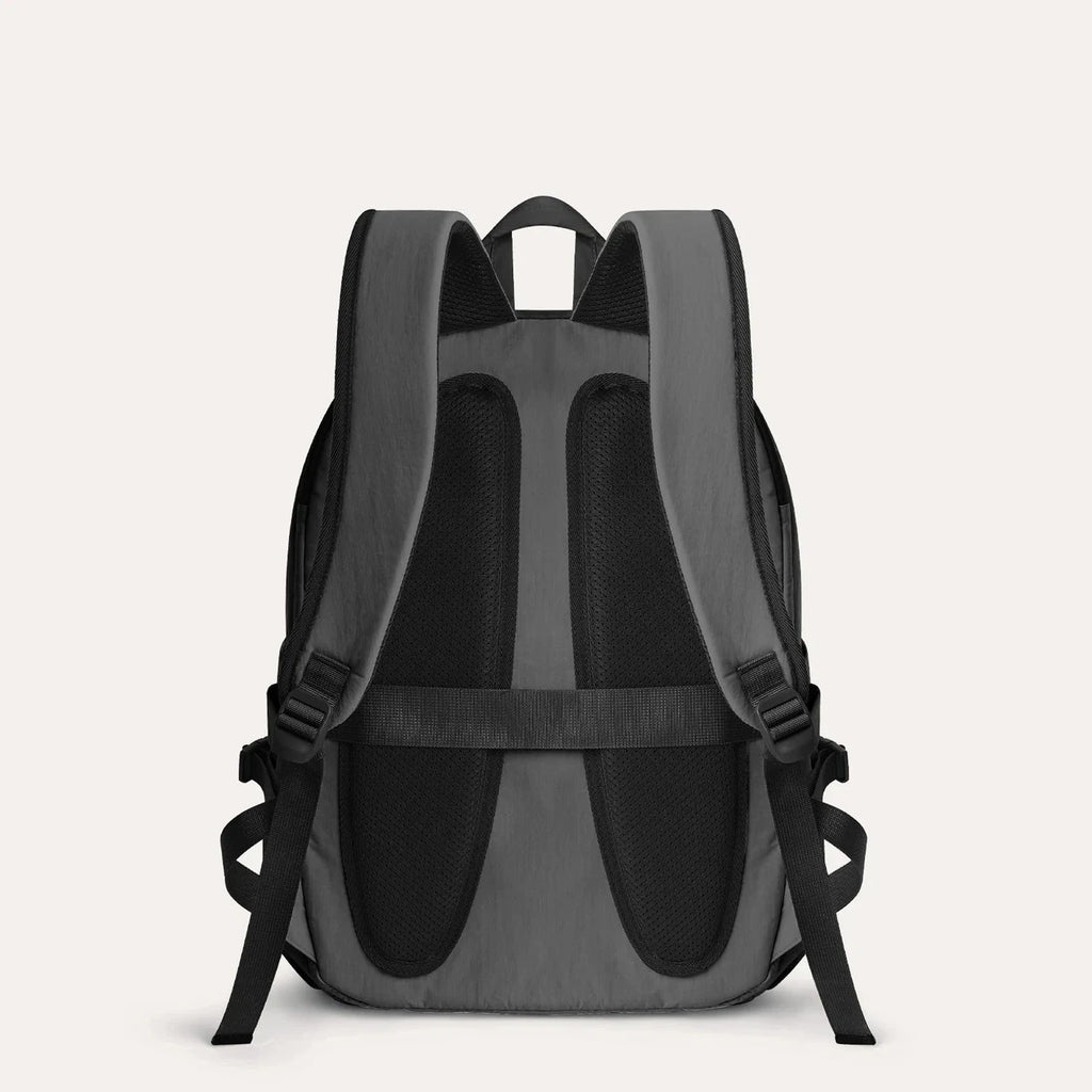 Mochila de Viagem Feminina 25 L com Bolsa Pequena Bags Mart Cor Preto — verso e alças acolchoadas na cor Preto