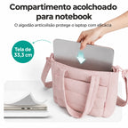 Bolsa Tote Feminina Acolchoada Bags Mart Cor Rosa — Compartimento acolchoado para notebook