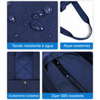 Bolsa Tote Dobrável Grande com Alça de Mão Bags Mart Cor Azul Marinho — material e acabamentos