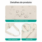 Bolsa Tote Dobrável Bags Mart Cor Bege — acabamentos e detalhes