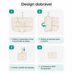 Bolsa Tote Dobrável Bags Mart Cor Bege — sequência de dobra