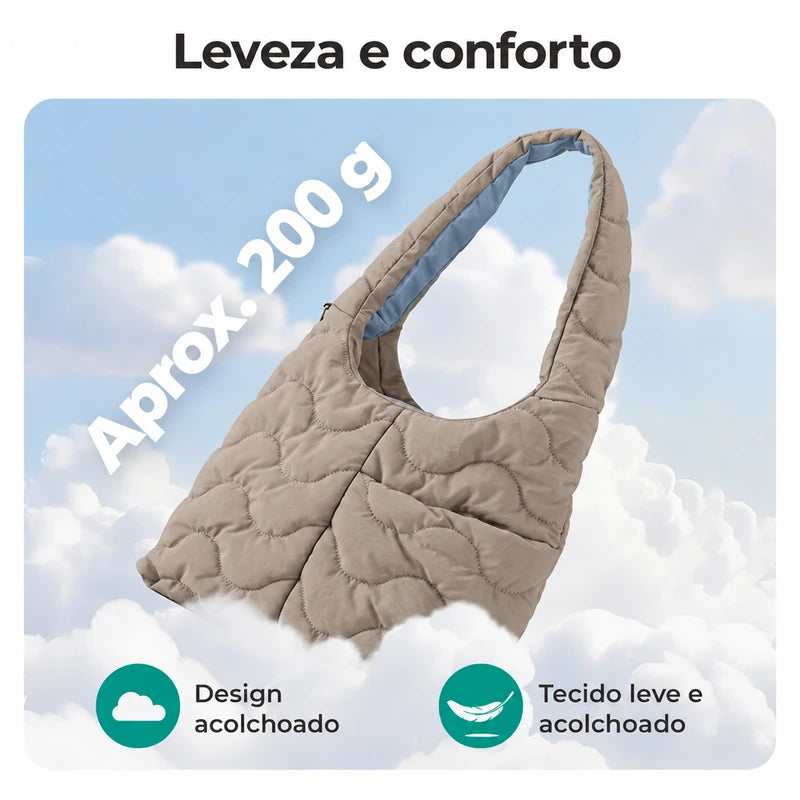 Bolsa Tote Bags Mart camel com alça acolchoada — peso aproximado de 200 g