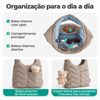 Bolsa Tote Bags Mart camel — bolsos internos, bolso externo e argola lateral; chaveiro não incluso