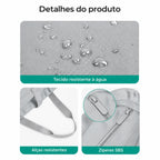 Bolsa Tote Dobrável Bags Mart Cor Cinza — acabamentos e detalhes