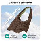 Bolsa Tote Bags Mart marrom com alça acolchoada — peso aproximado de 200 g