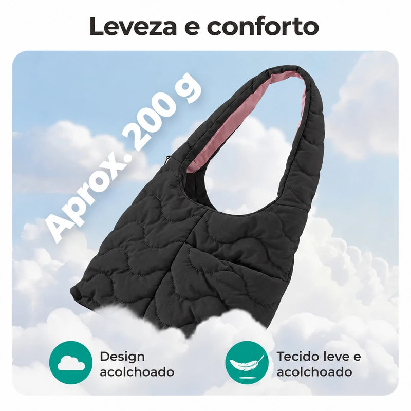 Bolsa Tote Bags Mart preto com alça acolchoada — peso aproximado de 200 g