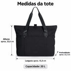 Bolsa Tote Dobrável Bags Mart Cor Preto — dimensões em centímetros