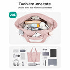 Bolsa Tote Dobrável Bags Mart Cor Rosa — interior e organização