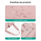 Bolsa Tote Dobrável Bags Mart Cor Rosa — acabamentos e detalhes