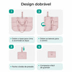 Bolsa Tote Dobrável Bags Mart Cor Rosa — sequência de dobra