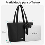 Bolsa Tote Feminina com Laço Grande Capacidade Bags Mart Cor Preto — Dimensões em centímetros