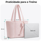 Bolsa Tote Feminina com Laço Grande Capacidade Bags Mart Cor Rosa — Dimensões em centímetros