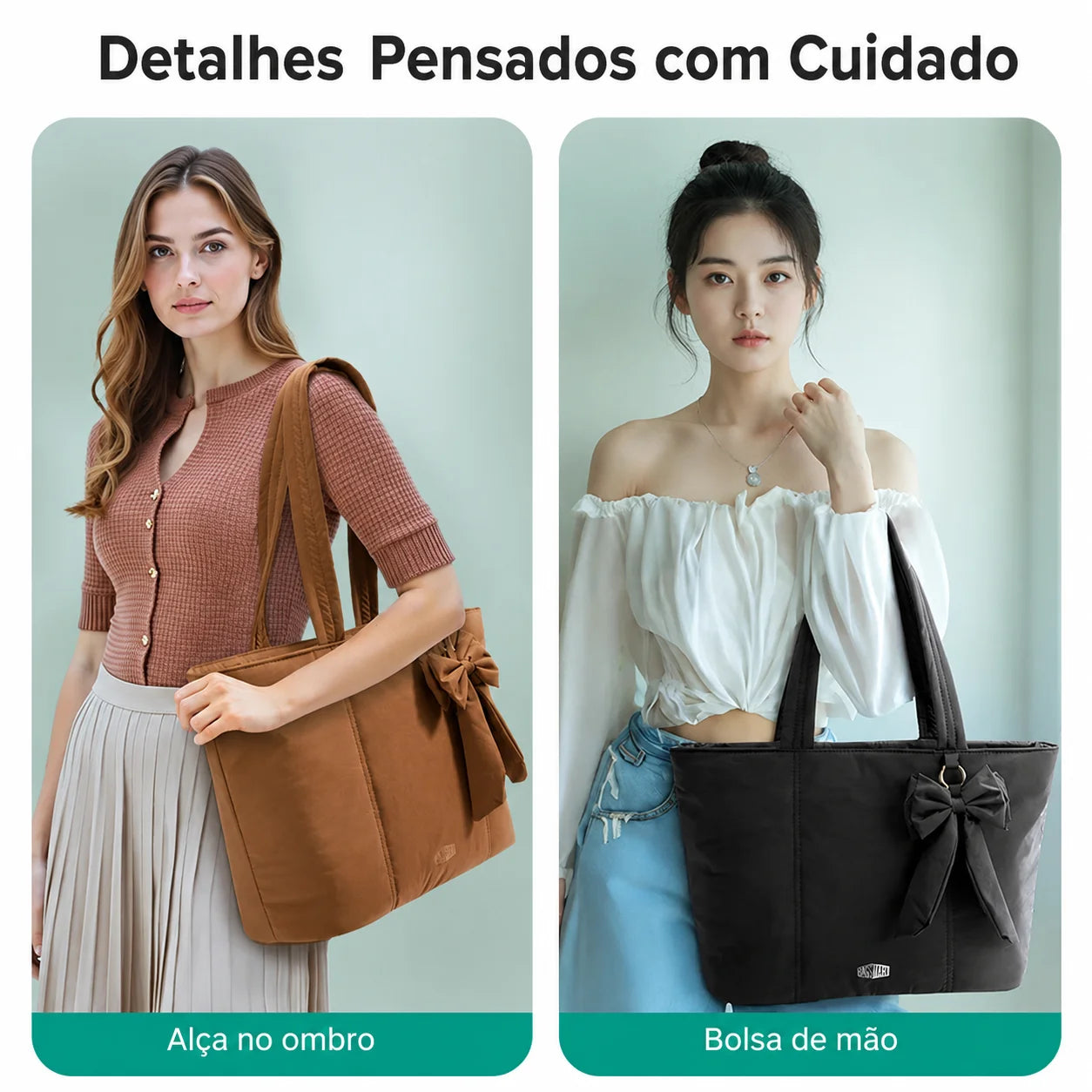 Detalhes Pensados com Cuidado - Alca no Ombro e Bolsa de Mao - Bags Mart