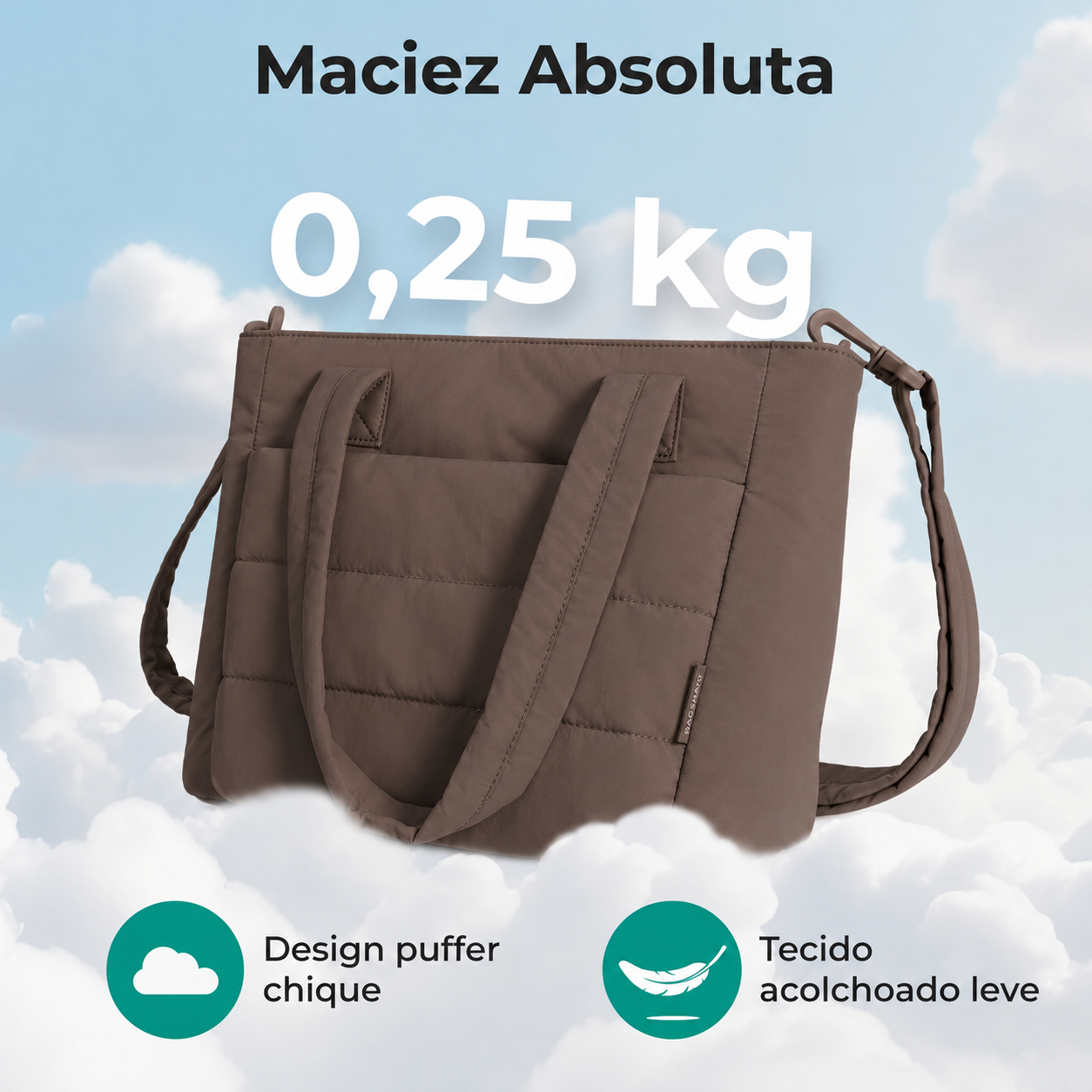 Bolsa Tote Bags Mart Chocolate - Maciez Absoluta