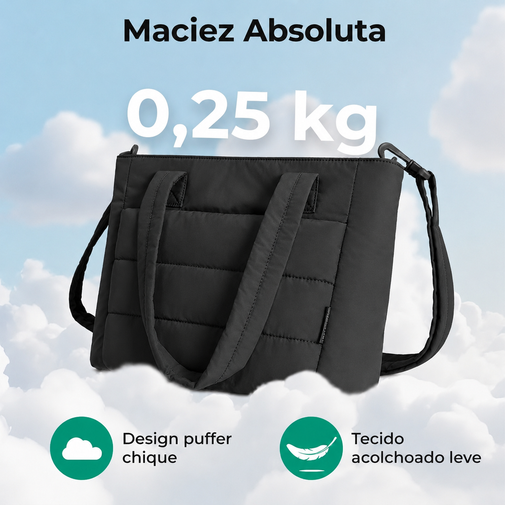 Bolsa Tote Feminina Acolchoada Bags Mart Cor Preto - Maciez Absoluta