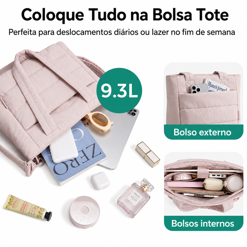 Bolsa Tote Bags Mart Feminina Rosa - coloque tudo na bolsa