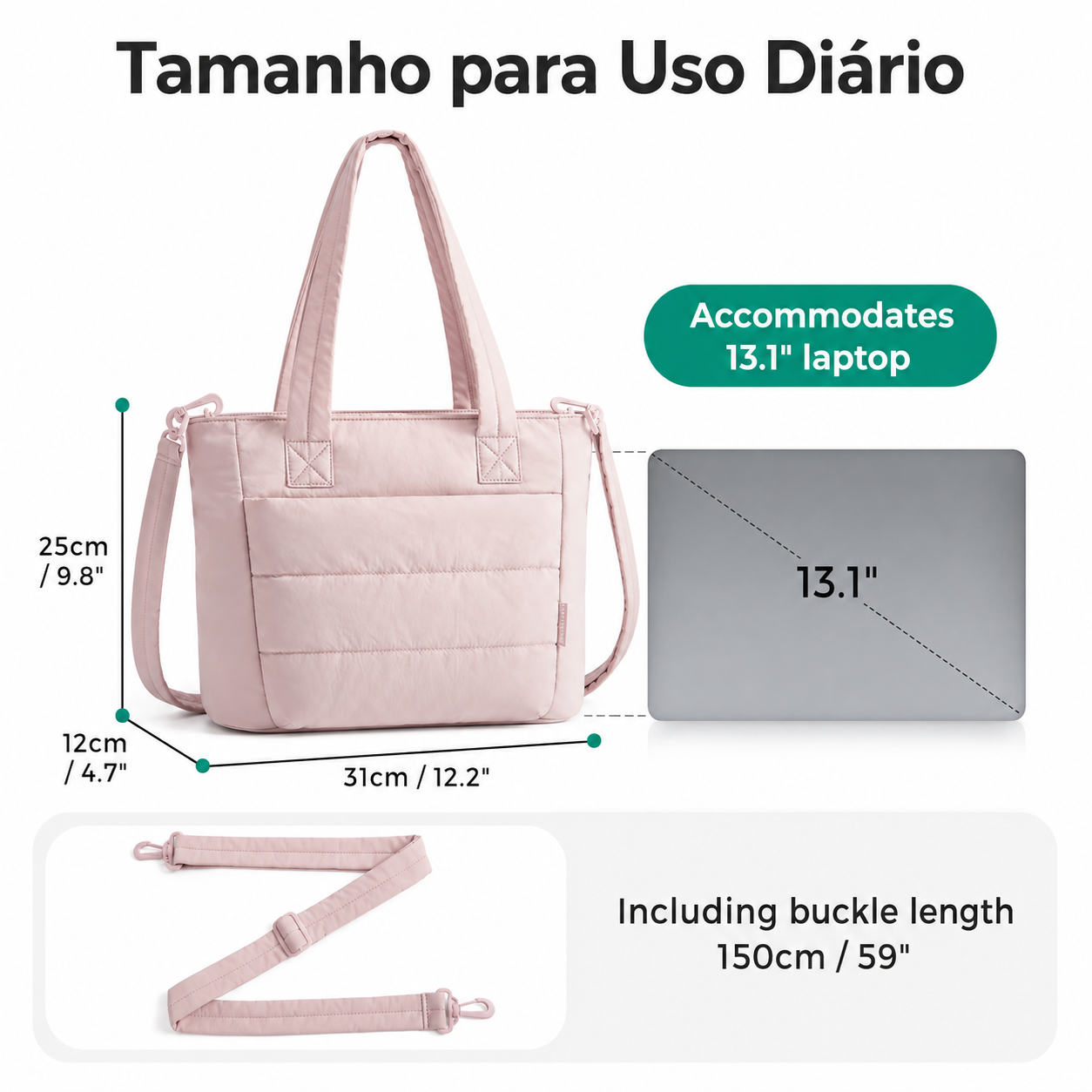 Bolsa Tote Bags Mart Feminina Rosa - tamanho para uso diario