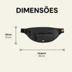 Bolsa Transversal de Peito Unissex Bags Mart Cor Preto — Dimensões em centímetros
